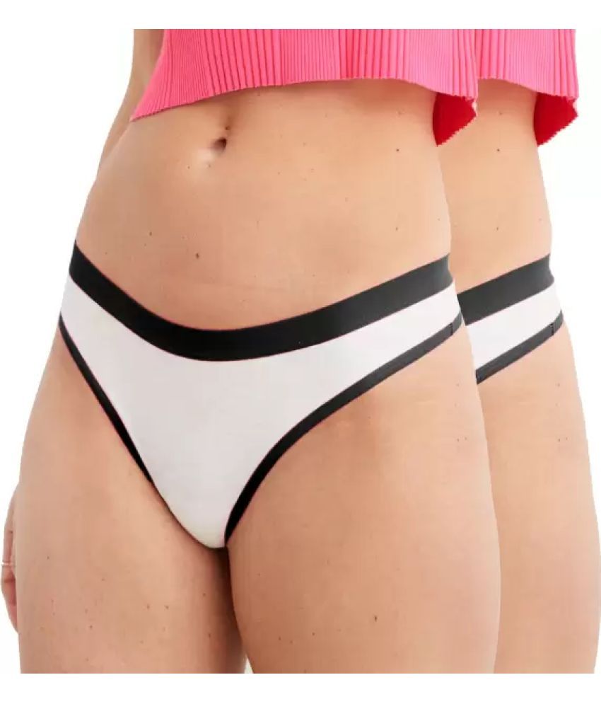     			Bebron Pack of 2 Cotton Lycra Thongs For Women ( Multicolor7 )