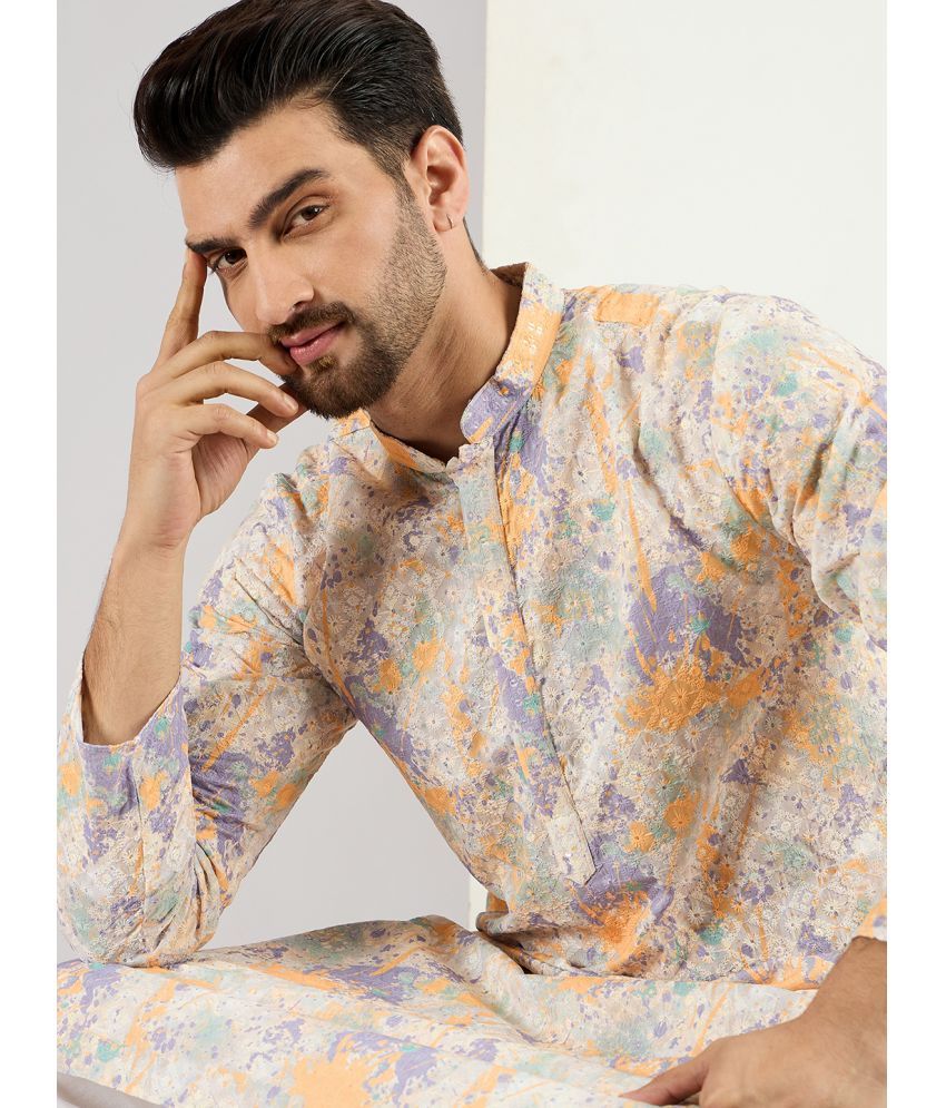     			Ethnic Bay Off-White Viscose Men's Regular Kurta ( Pack of 1 )