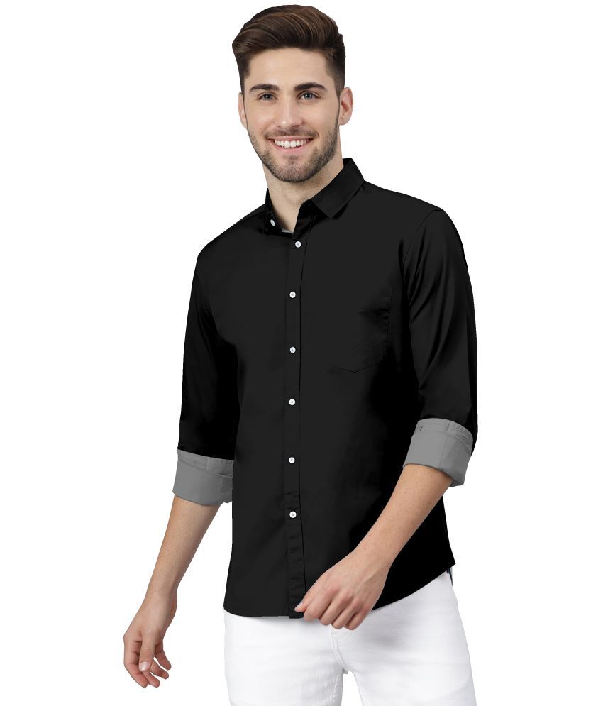     			HASINI FASHION Cotton Blend Regular Fit Full Sleeves Men's Formal Shirt - Black ( Pack of 1 )