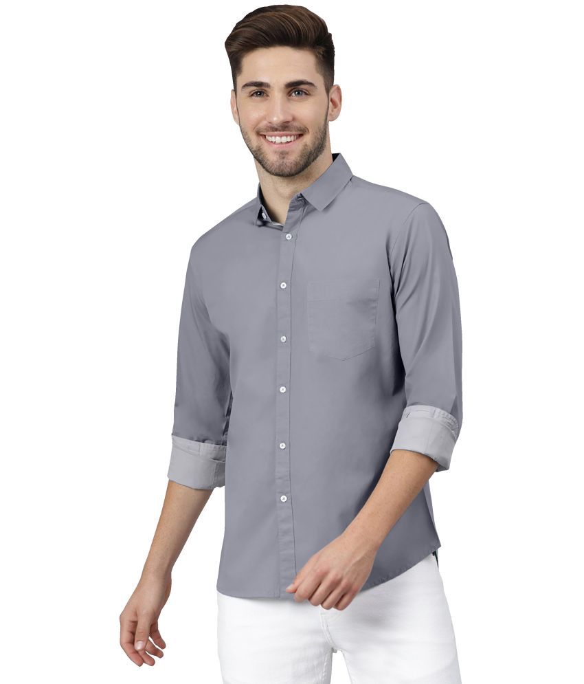     			HASINI FASHION Cotton Blend Regular Fit Full Sleeves Men's Formal Shirt - Grey ( Pack of 1 )