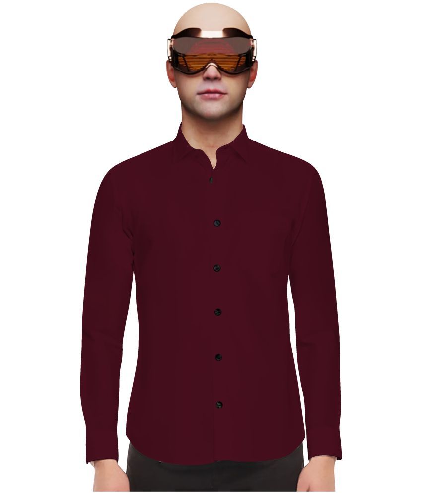     			HASINI FASHION Cotton Blend Regular Fit Full Sleeves Men's Formal Shirt - Maroon ( Pack of 1 )