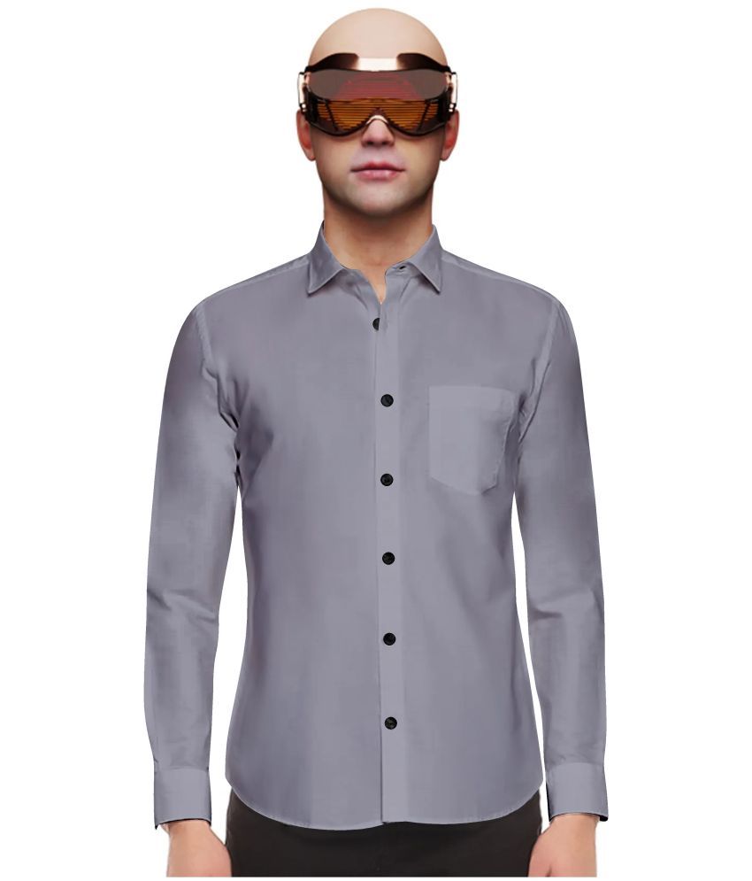     			HASINI FASHION Cotton Blend Regular Fit Full Sleeves Men's Formal Shirt - Grey ( Pack of 1 )