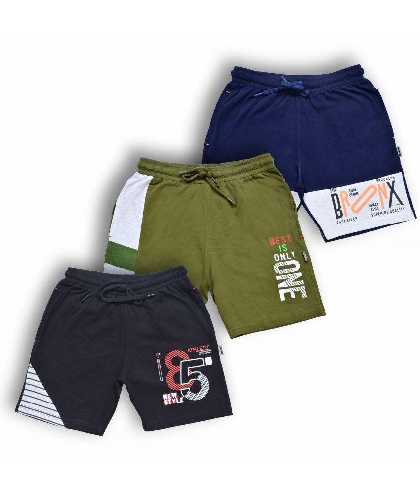     			Kariby Pack of 3 Cotton Shorts For Boys ( Multicolor 1 )