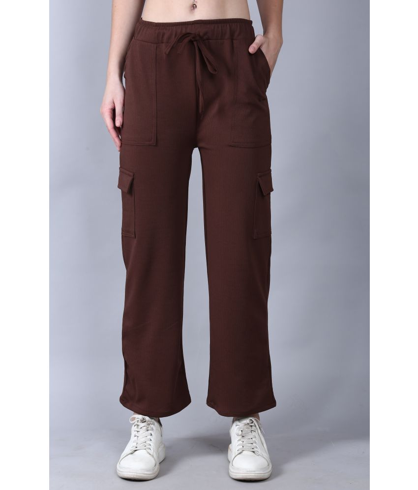     			MISS MEBINO Pack of 1 Lycra Straight Women's Cargo Pants ( Brown )