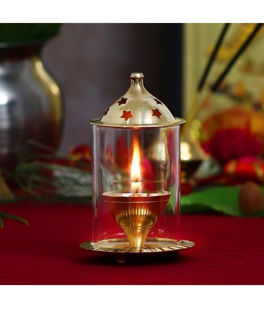     			T-KA108 Crystal Clear Glass Akhand Diya Glass Udupi ( 5 inches )