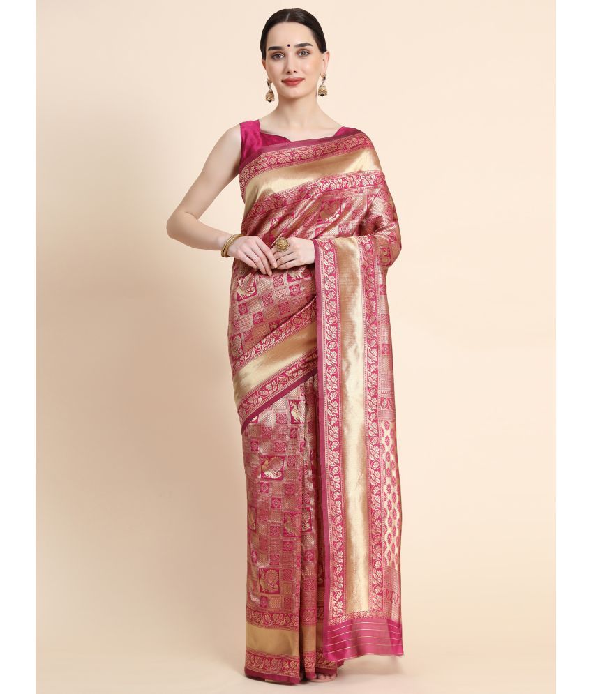     			Vastukala Silk Solid Saree With Blouse Piece ( Maroon , Pack of 1 )