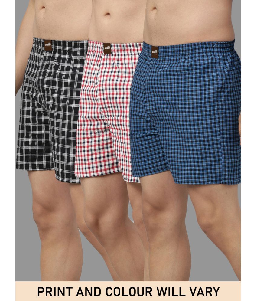     			broon Pack of 3 Cotton Blend Boxers For Men's ( Assorted 3 )