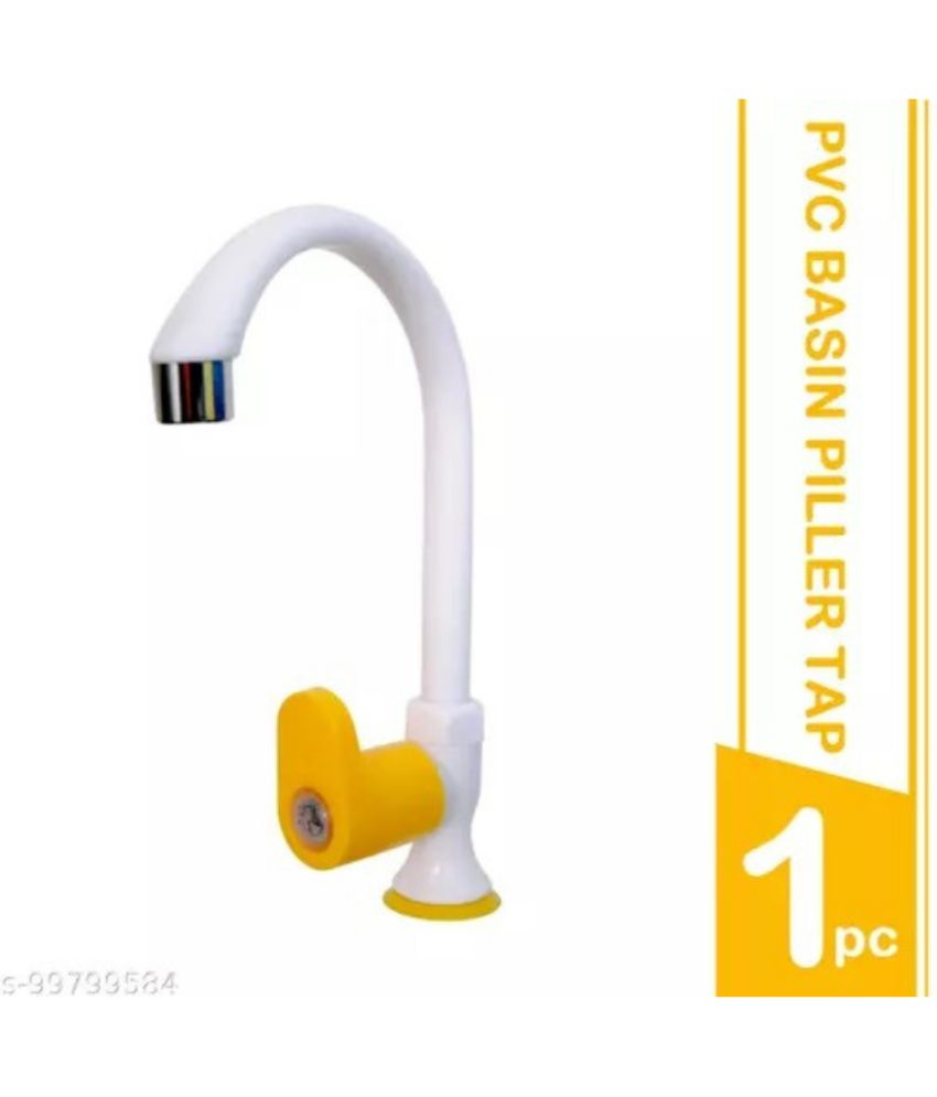     			COSVIT Royal Yellow Big Spout Classic Swan Neck - 1 PCS Plastic (ABS) Wash Basin Tap (Pillar Cock)