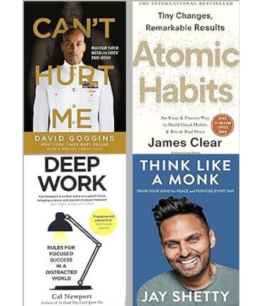     			Can't Hurt Me + Atomic Habits + Deep Work + Think Like a Monk