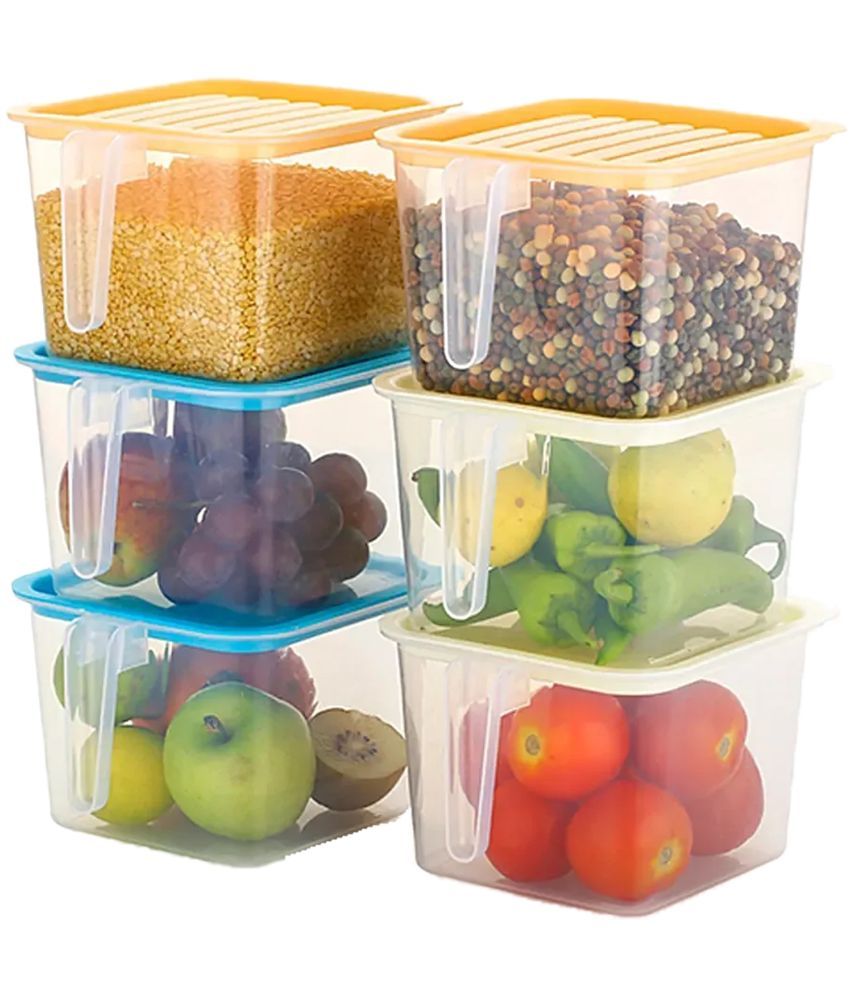     			Stysol Fridge Container Plastic Multicolor Dal Container ( Set of 6 )