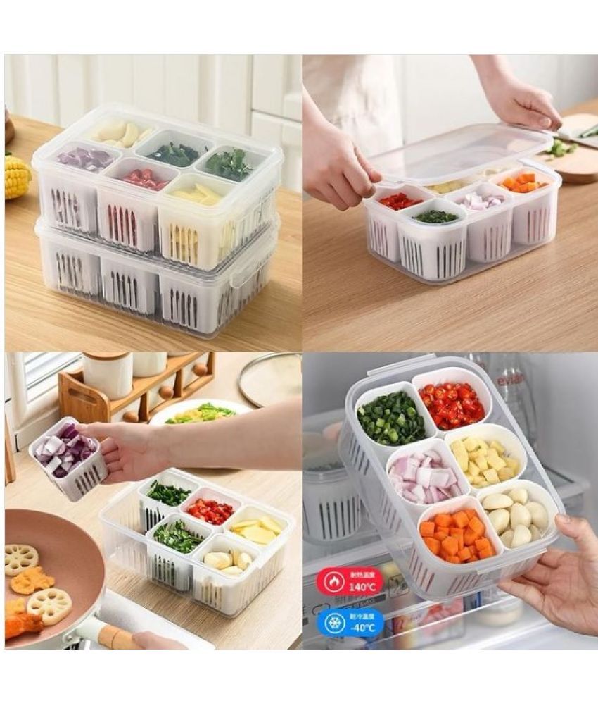     			Stysol Fridge Container Plastic White Multi-Purpose Container ( Set of 1 )