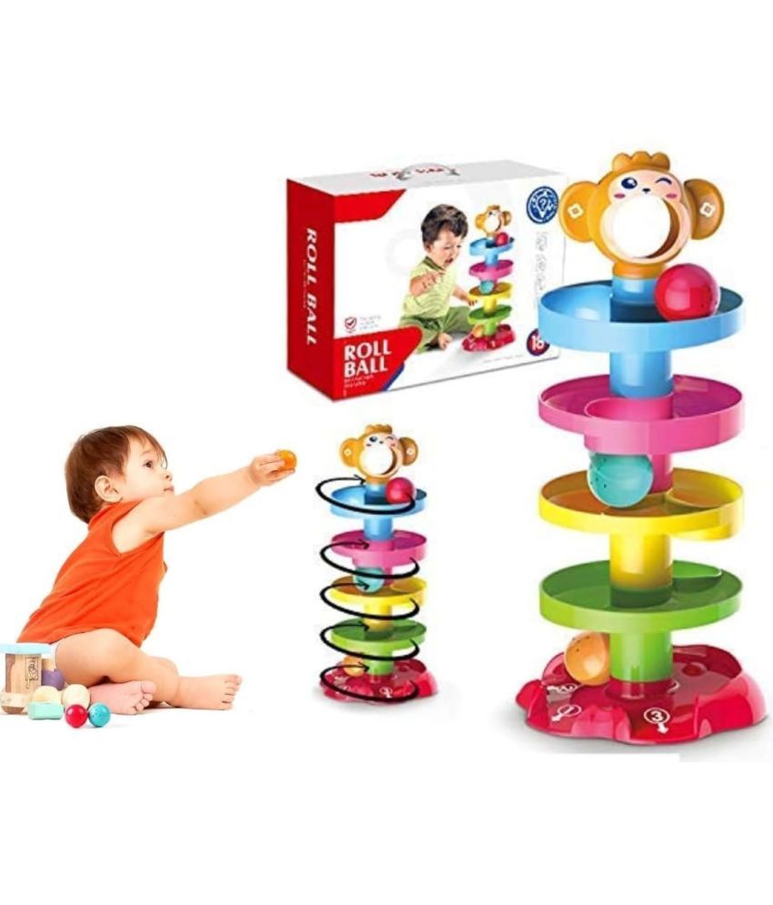     			Stysol Roll Ball Tower for Toddlers, Ball Drop and Roll Swirling Tower Educational Brain Development Toy Activity & Learning Monkey Toys for Kids Best Gift for Children (5 Layer)