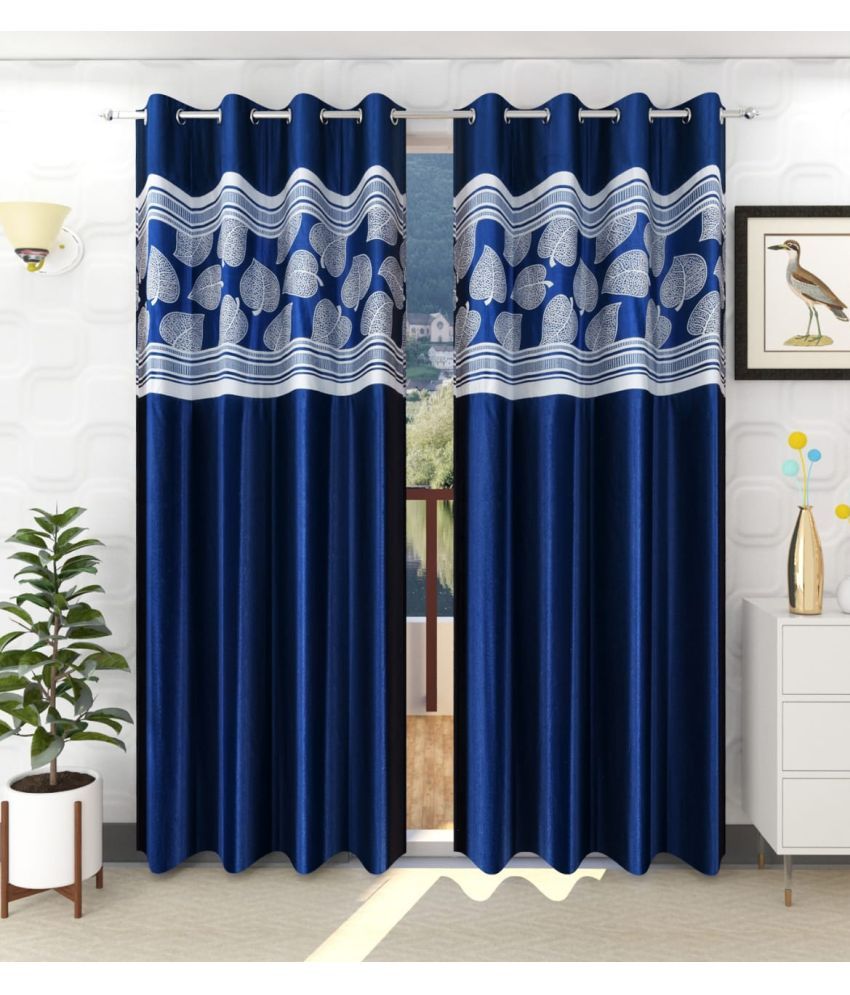     			WI Solid Room Darkening Eyelet Curtain 5 ft ( Pack of 2 ) - Blue