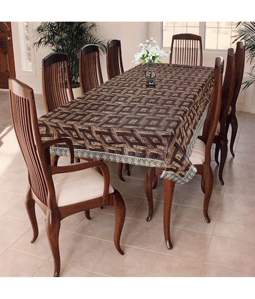     			mopak decor Printed Polyester 8 Seater Square Table Cover ( 152 x 102 ) cm Pack of 1 Brown