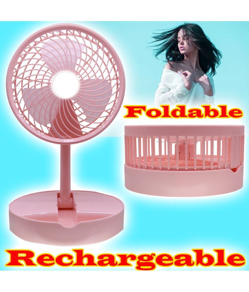     			with Light Mini Table Rechargeable Fan