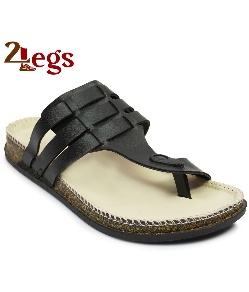     			2Legs Shoes Black Men's Slide Flip Flop