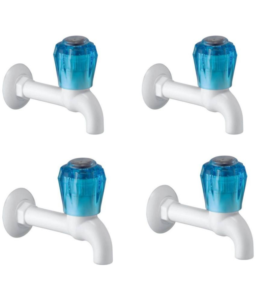     			COSWARE Crystal Blue PVC Long Body Bib Cock Tap - 4 PCS Plastic (ABS) Bathroom Tap (Bib Cock)