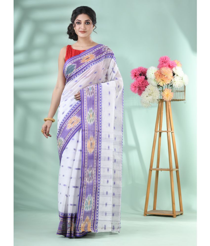     			Desh Bidesh Cotton Woven Saree With Blouse Piece ( Purple , Pack of 1 )