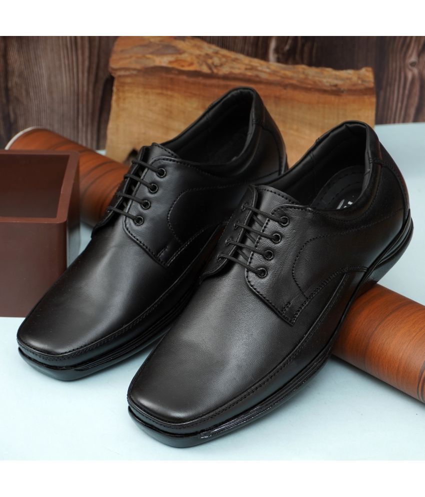     			MORAAH Black Men's Derby Formal Shoes