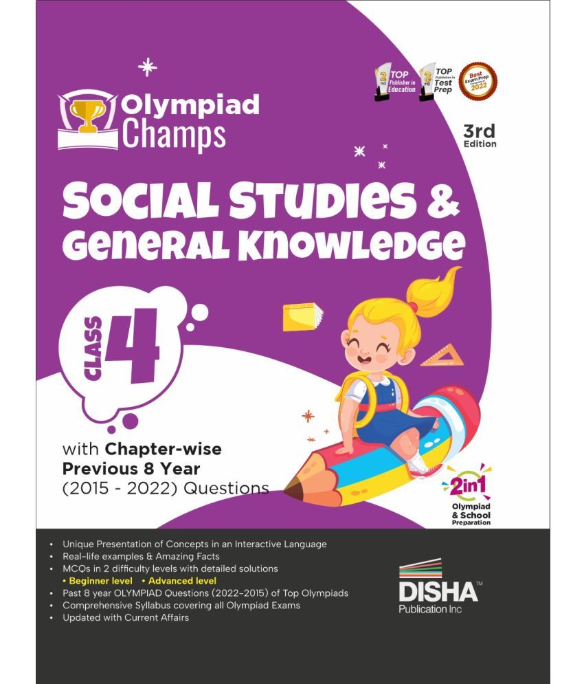     			Olympiad Champs Social Studies & General Knowledge Class 4 with Chapter-wise Previous 8 Year (2015 - 2022) Questions 3rd Edition | Complete Prep Guide with Theory, PYQs, Past & Practice Exercise |