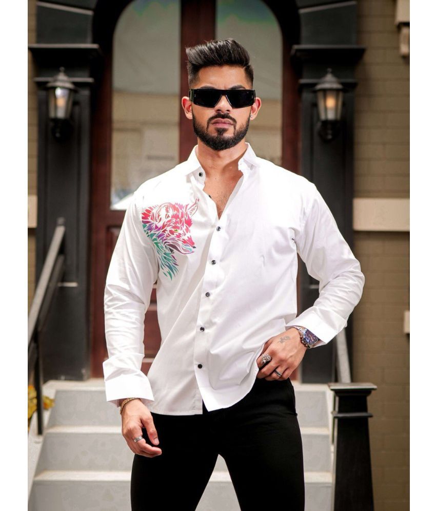     			VENIZ WESTERN WEAR 100% Cotton Regular Fit Printed Full Sleeves Men's Casual Shirt - White ( Pack of 1 )