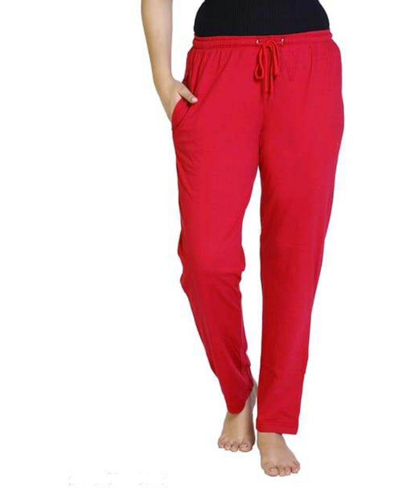     			Whyme Fashion Red Cotton Women's Outdoor & Adventure Trackpants ( Pack of 1 )