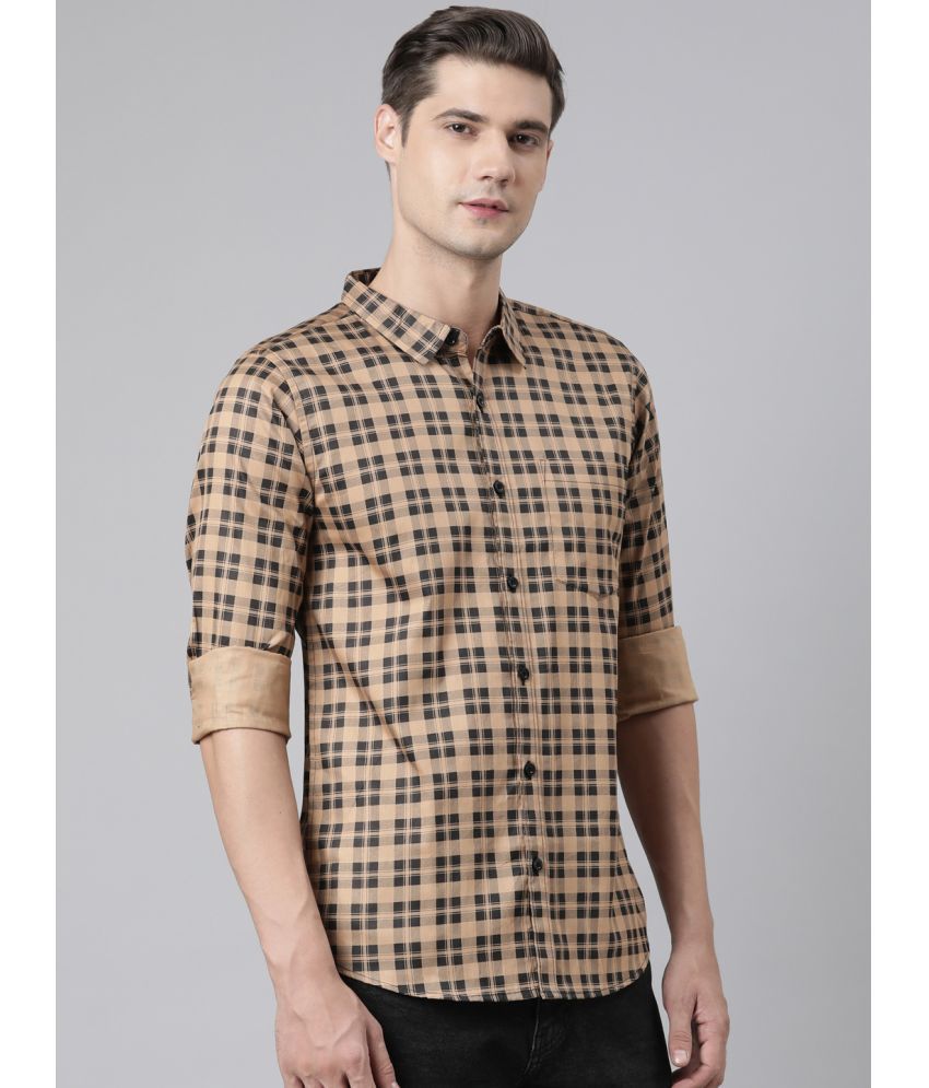     			broon 100% Cotton Regular Fit Checks Full Sleeves Men's Casual Shirt - Brown ( Pack of 1 )