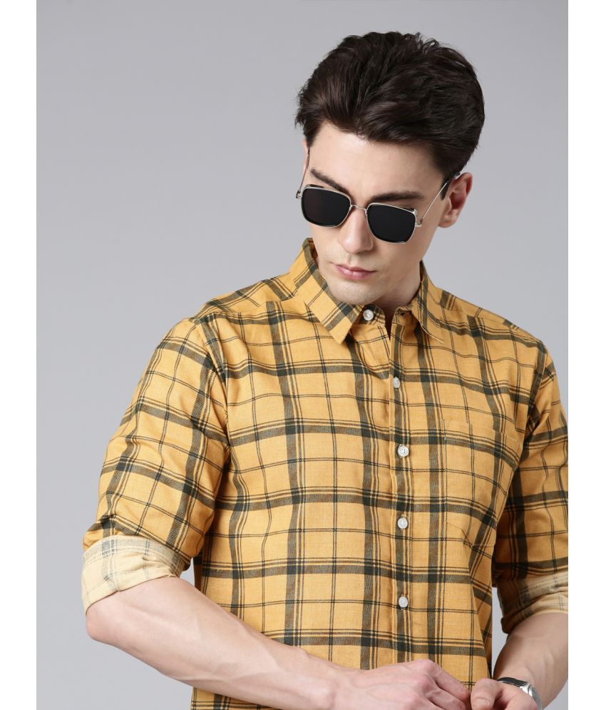     			broon 100% Cotton Regular Fit Printed Full Sleeves Men's Casual Shirt - Yellow ( Pack of 1 )