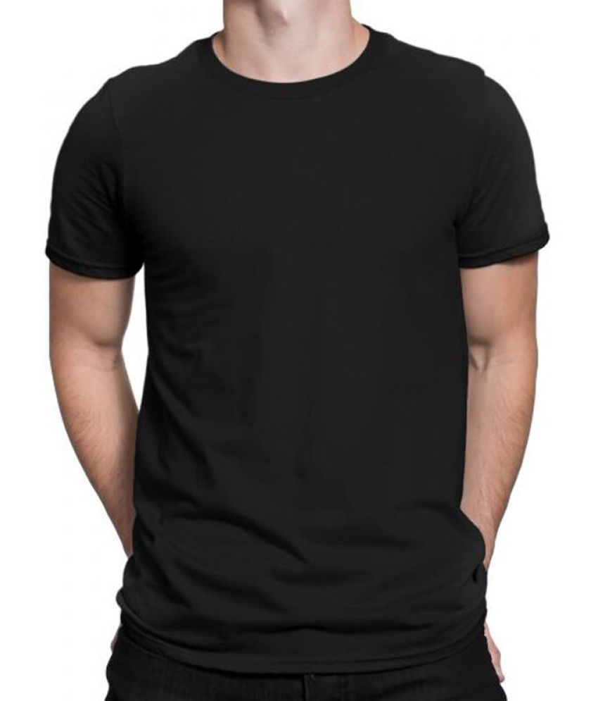     			code yellow Polyester Regular Fit Solid Half Sleeves Men's Round T-Shirt - Black ( Pack of 1 )