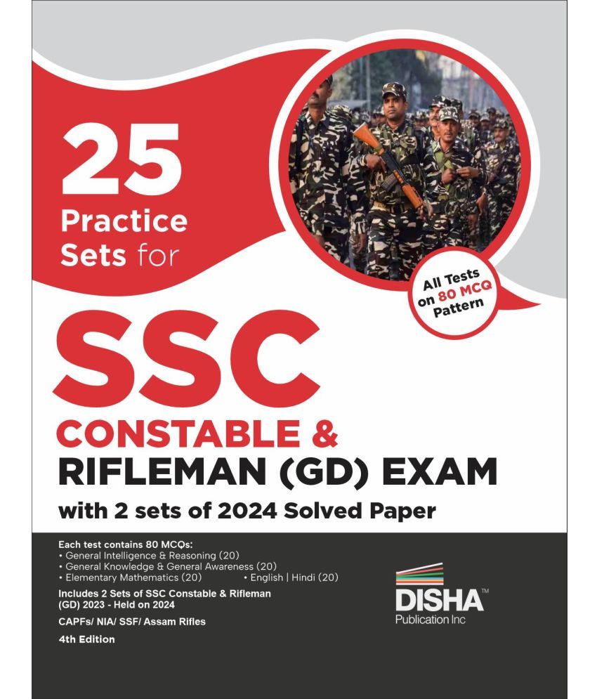     			25 Practice Sets for SSC Constable & Rifleman (GD) Exam with 2 sets of 2024 Solved Paper 4th Edition | Latest Pattern of 80 Questions | General Duty\n