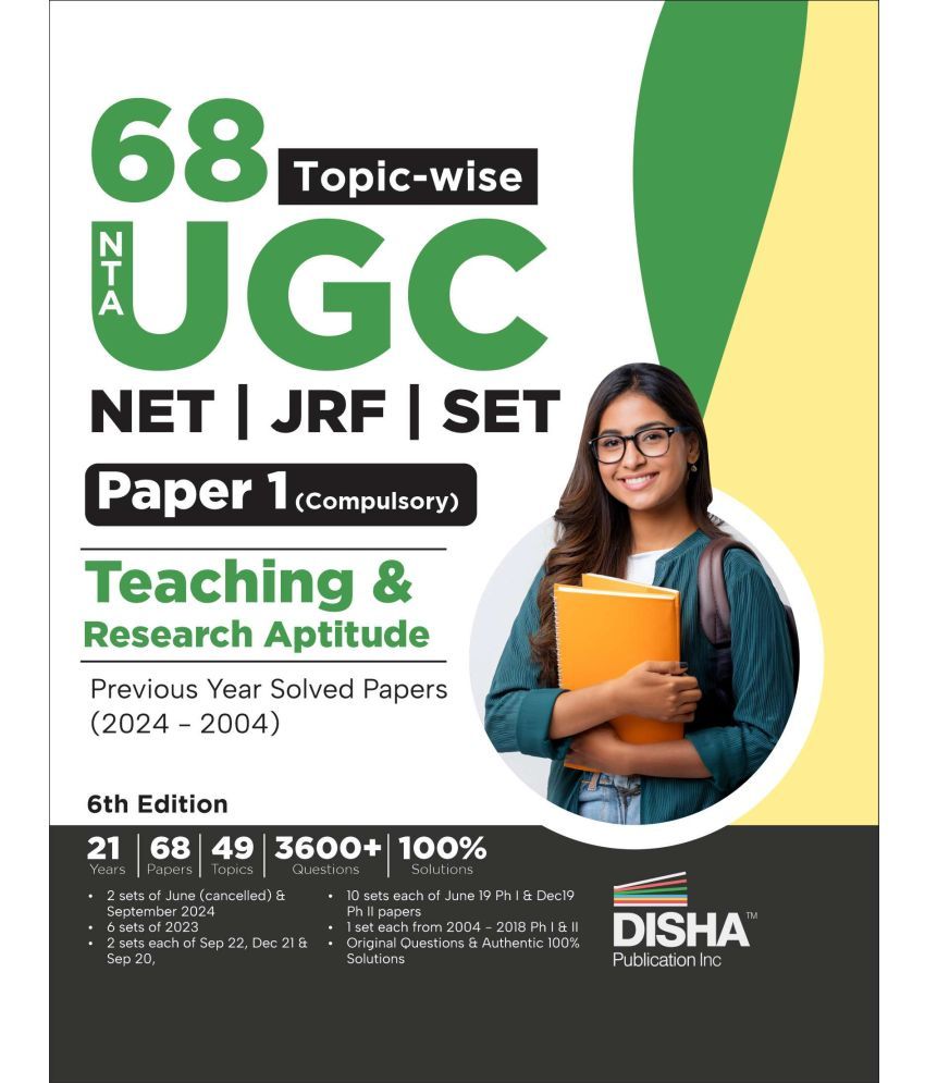     			68 Topic-wise NTA UGC NET/ JRF/ SET Paper 1 (Compulsory) Teaching & Research Aptitude Previous Year Solved Papers (2024 - 2004) 6th Edition | PYQs Que