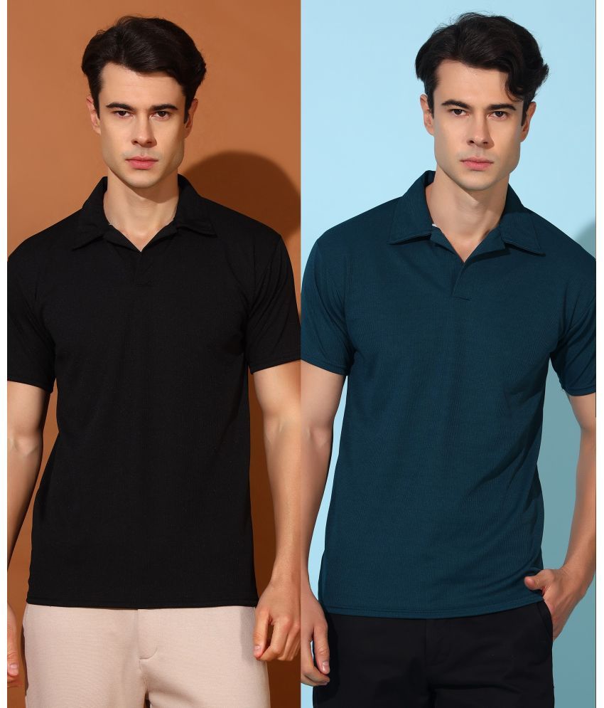     			Christy World Pack of 2 Polyester Regular Fit Solid Half Sleeves Men's Polo T Shirt ( Multicolor )