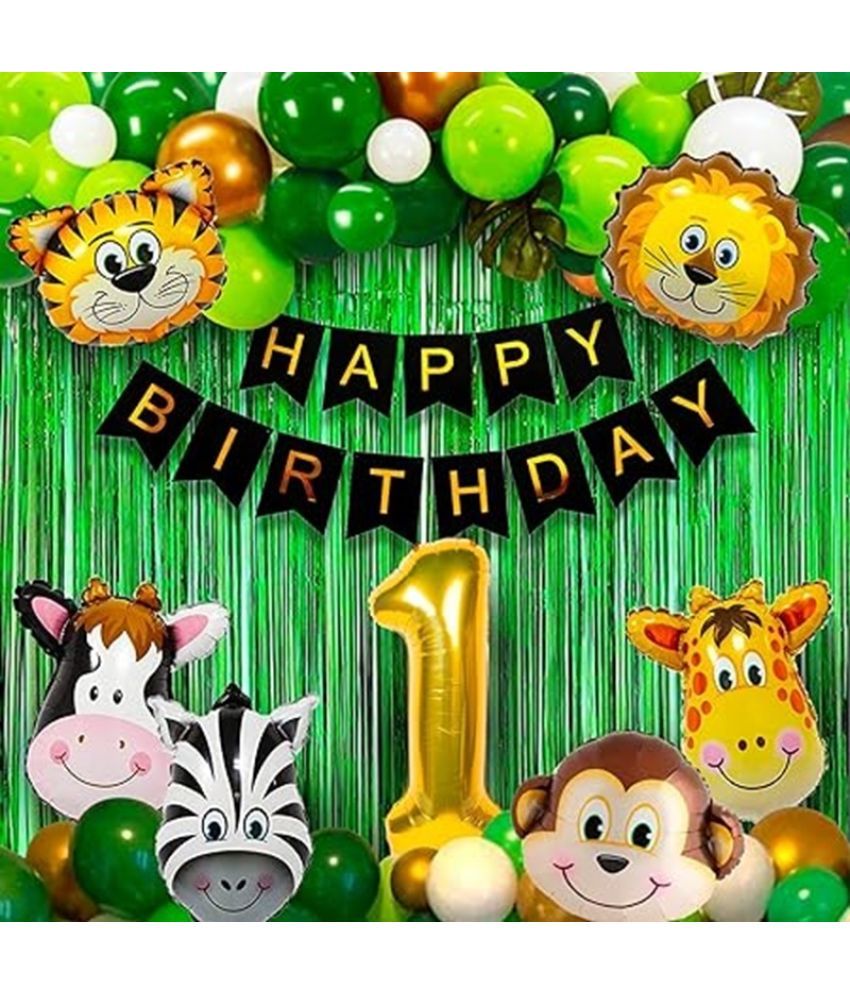     			Krido 52Pcs Jungle Theme Birthday Decoration For Boys, Girls | Decoration Items |