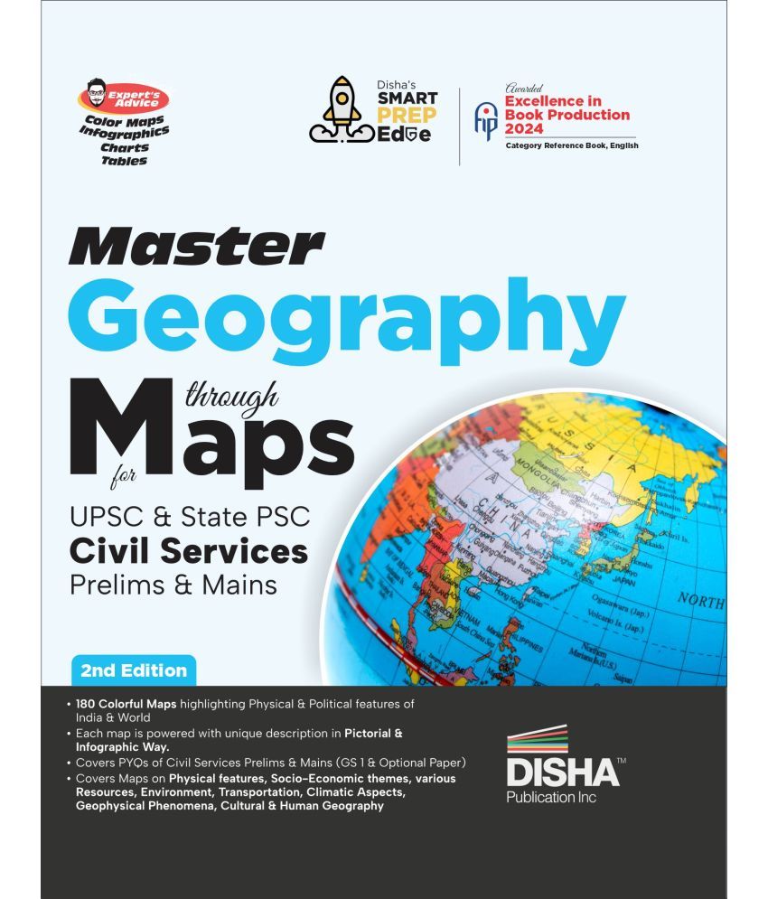     			Master Geography through Maps for UPSC & State PSC Civil Services Prelim & Main Exams Hindi Exam | Previous Year Questions PYQs | 105 Maps powered wit