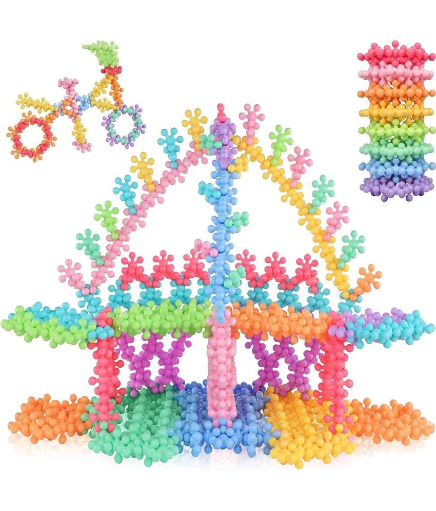     			Stysol 100 Pcs Building Blocks Stem Toys Educational Building Toys Discs Sets Snowflake Interlocking Solid Plastic Connecting Block Teaching Supplies for Preschool Boy and Girl Aged 3+ Learning Game