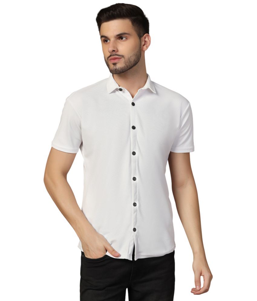     			Tfurnish Cotton Blend Regular Fit Solids Half Sleeves Men's Casual Shirt - White ( Pack of 1 )