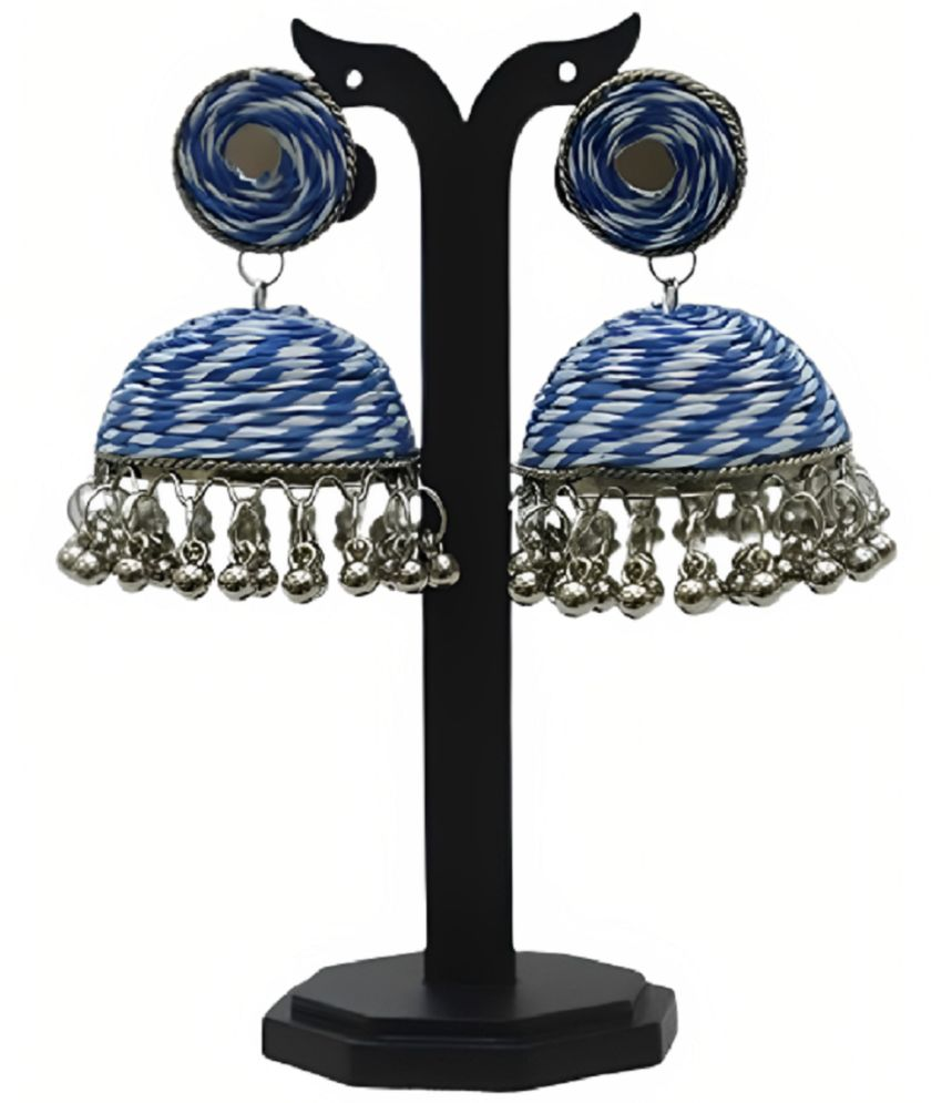     			Tribal Jewellery Light Blue Jhumki Earrings ( Pack of 1 )