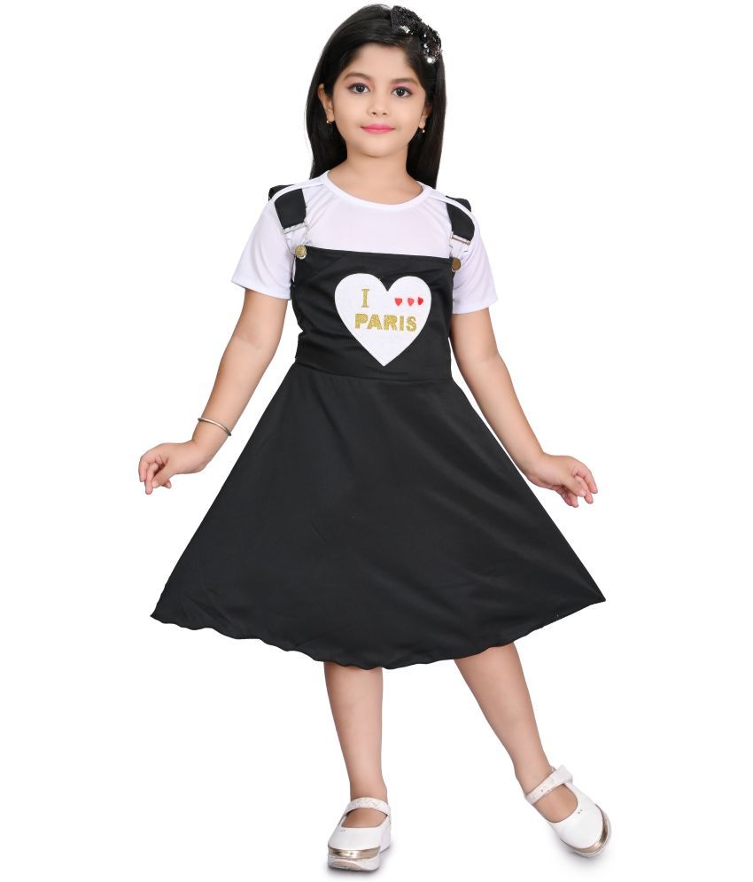     			hrr Cotton Dress For Girls ( Pack of 1 , Black )