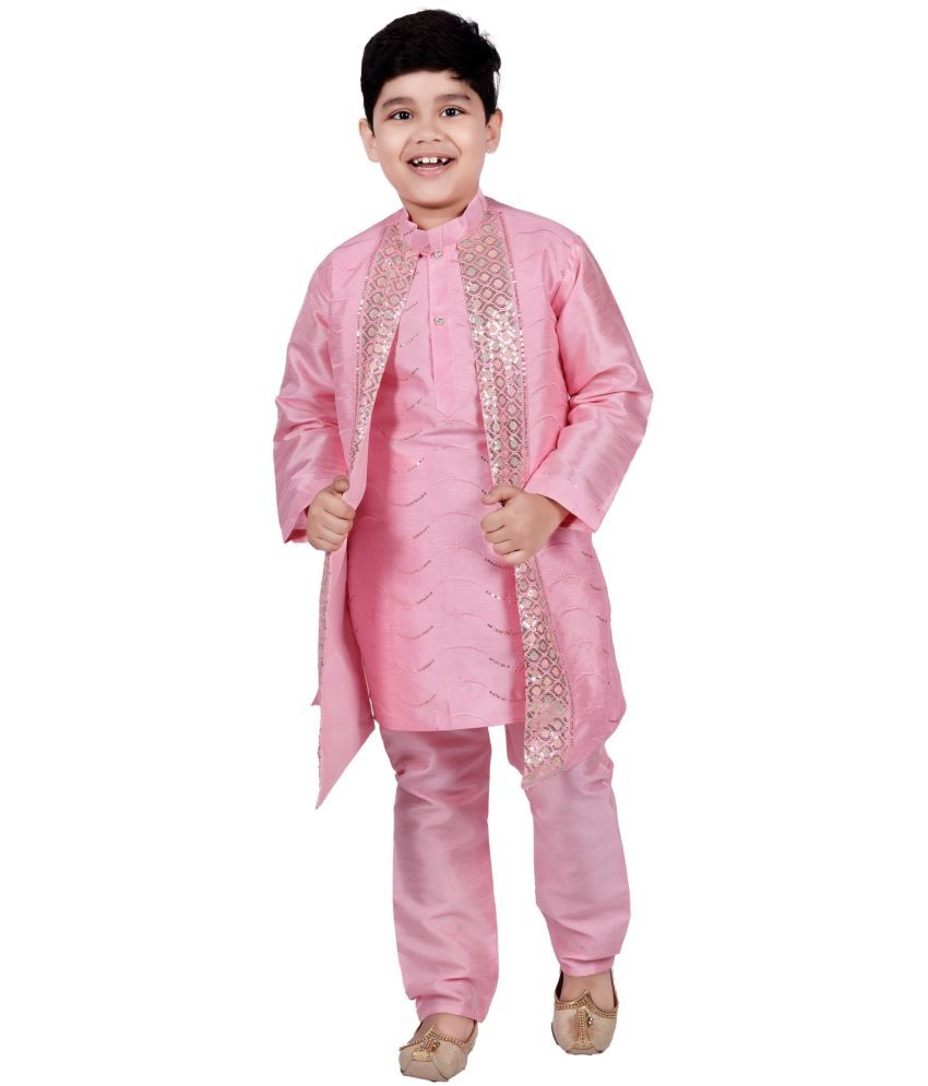     			s muktar garments Baby Boys Cotton Blend Ethnic - Pattern Sherwani ( Pink , Pack of 1 )