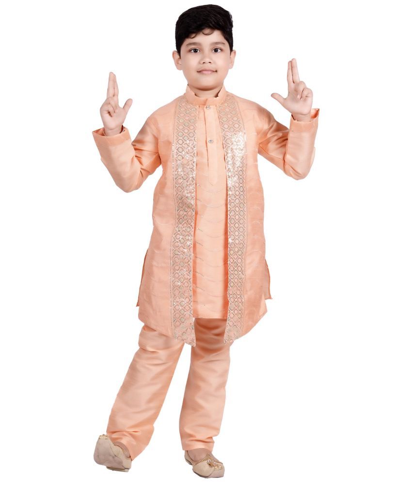     			s muktar garments Baby Boys Cotton Blend Ethnic - Pattern Sherwani ( Orange , Pack of 1 )