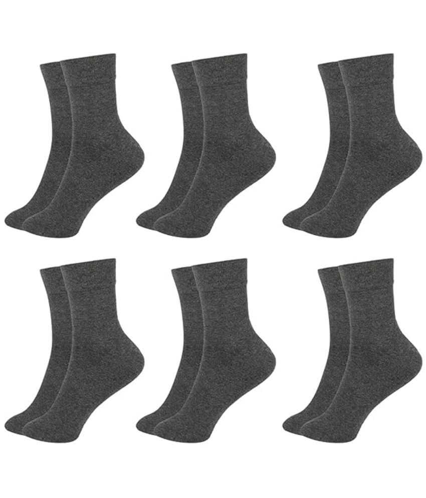     			BAYEMA Pack of 6 Men's Cotton Ankle Length Socks ( Dark Grey )