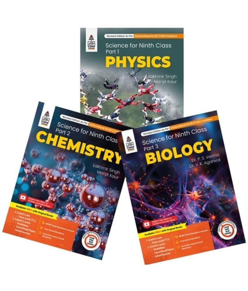     			LAKHMIR SINGH & MANJIT KAUR SCIENCE FOR CLASS 9th PART-1 (PHYSICS) PART-2 (CHEMISTRY) PART-3 (BIOLOGY) NEW EDITION