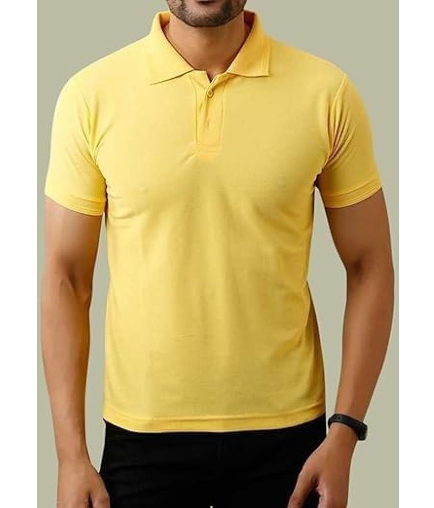     			NEOCARDIN Pack of 1 Polyester Regular Fit Solid Half Sleeves Men's Polo T Shirt ( Yellow )