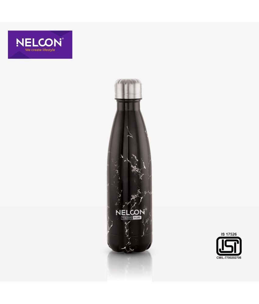     			Nelcon BLISS 500ML Black Stainless Steel Water Bottle 500 mL ( Set of 1 )