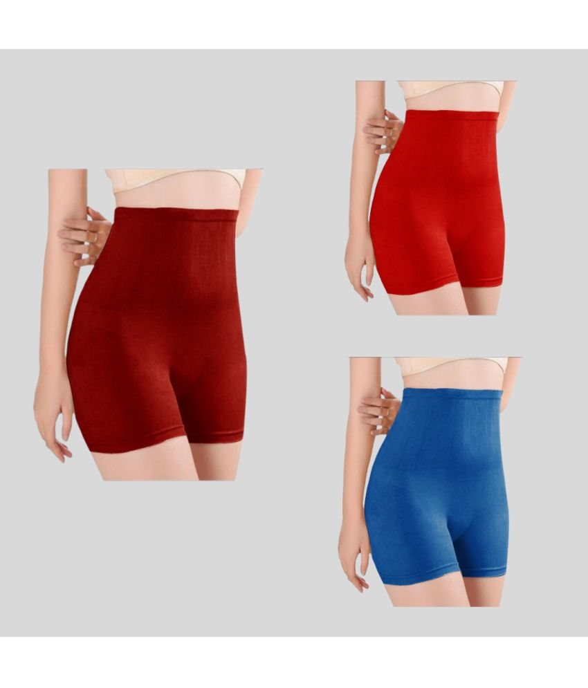     			Pia Trends Pack of 3 Cotton Blend Women's Tummy Tucker ( Maroon,Blue,Red )