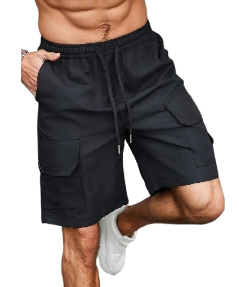     			THE PLANET COOL Black Polyester Lycra Men's Outdoor & Adventure Shorts ( Pack of 1 )