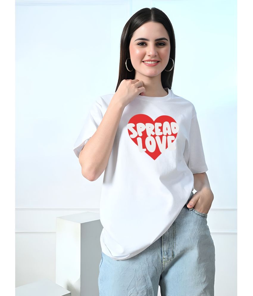     			TQH White Cotton Blend Tees - Single