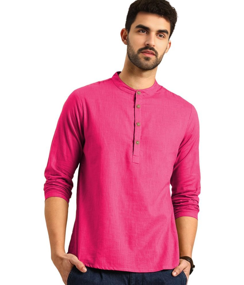     			Vida Loca Pink Cotton Men's Shirt Style Kurta ( Pack of 1 )