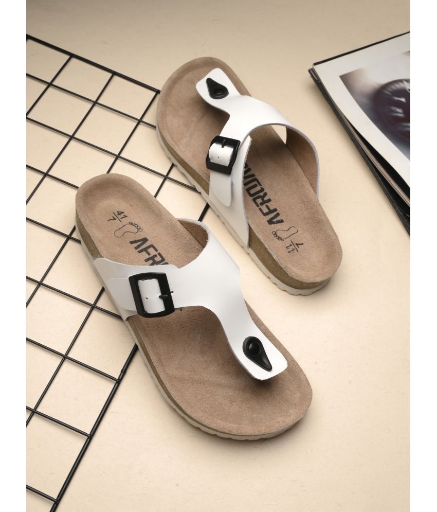     			Afrojack - White Men's Sandals