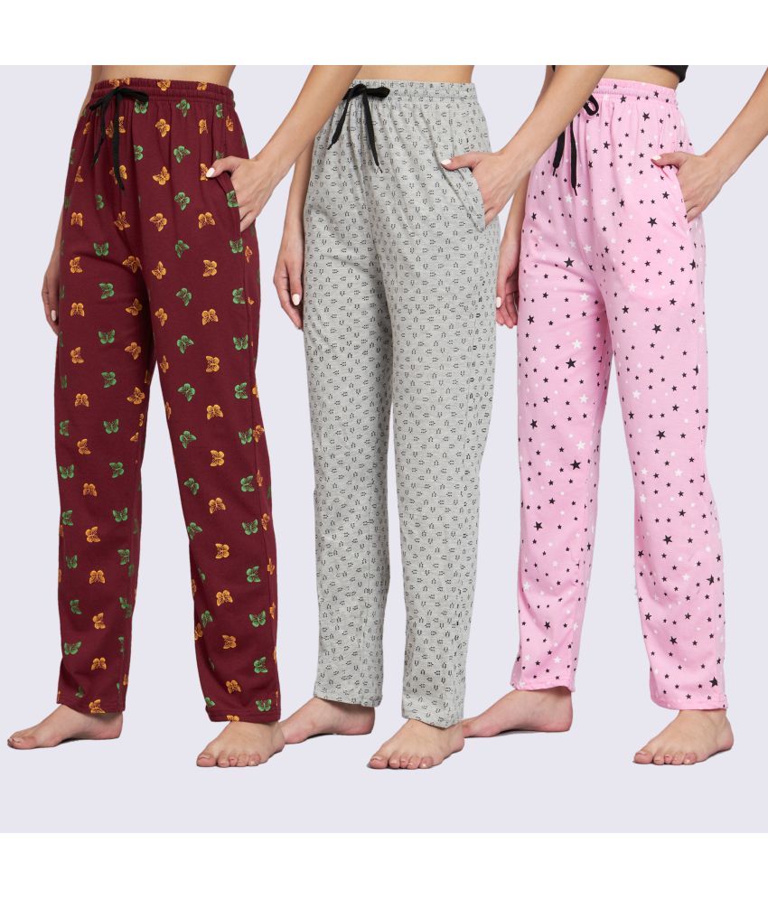     			Canblar Multicolor Cotton Women's Nightwear Pajamas ( Pack of 3 )